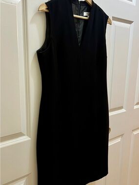 nine west black lace dress Nine West Sheath Dress Size 16 Black Floral Eyelet Lace Cap Sleeve Knee  Length